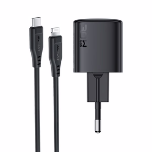 Acefast A118 30W GaN USB-C сетевое зарядное устройство с кабелем 1.2m USB-C на Lightning - черный