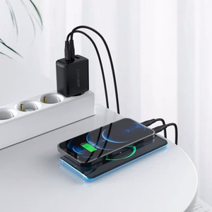 Laadija Acefast A13 must 65W (2xPD / 1xQC3.0) + Type-C / Type-C 120cm kaabel