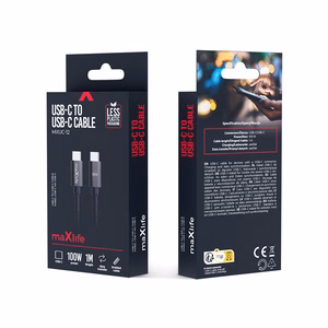 Maxlife MXUC-12 kaabel USB-C - USB-C 1,0 m 100W must