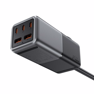 Acefast Z2 GaN 75W PD desktop Laadija 3x USB-C 2x USB-A - must and hall