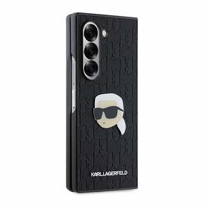 Karl Lagerfeld Saffiano Monogram Head Pin Ümbris jaoks Samsung Galaxy Z Fold 6 - Must