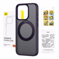 Baseus SkyRing magnetiline telefonikott koos statiiviga iP 14 Pro Maxile + karastatud klaas ja puhastuskomplekt (lilla)