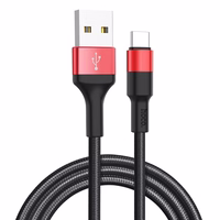 Kaabel USB A to USB C Hoco 2A 1 m X26 must punane