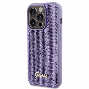 Guess Sequin Script Metal ümbris jaoks iPhone 15 Pro Max - lilla