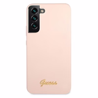Guess GUHCS22MLSLMGPP S22+ S906 roosa/roosa hardcase Silikoonist Script Metal Logo