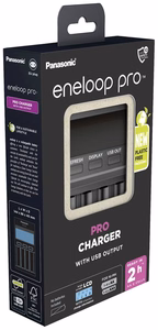 Panasonic Eneloop BQ-CC65E / 5206500 – nutikas laadija 1–4 AA/AAA akule, LCD-ekraani ja USB-väljundiga