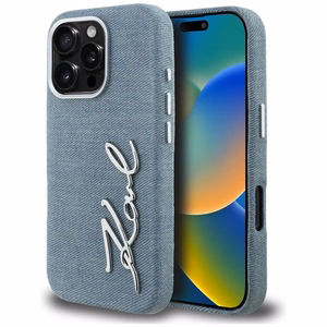Karl Lagerfeld FW Jeans Signature Logo чехол iPhone 16 Pro - синий