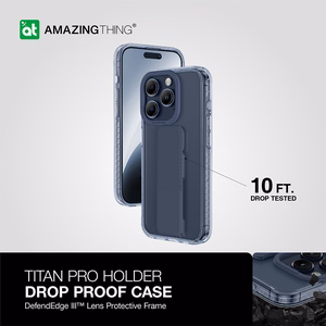Amazing Thing Titan Pro Hoidja Ümbris 10FT IP156.7PTHBU jaoks Iphone 15 Pro Max tumesinine with alus