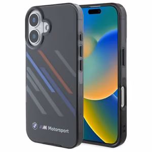 BMW Motosport IML Random Stripes iPhone 16 Plus Ümbris - must