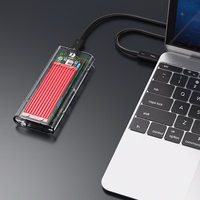 Orico TCM2-C3 M.2 NVME to USB-C 10Gb/s Disk Drive - Punane