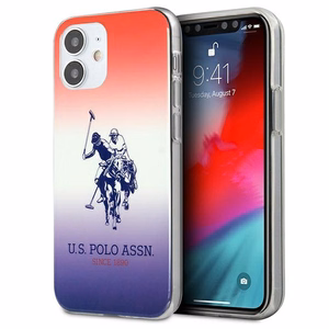US Polo Assn. Gradient Pattern Collection ümbris seadmele iPhone 12 mini, punane / sinine