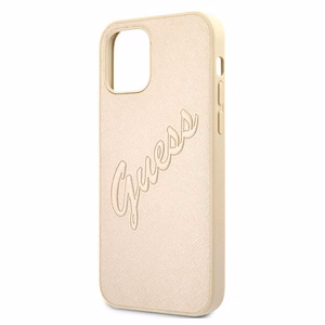 Guess GUHCP12MRSAVSLG iPhone 12/12 Pro 6.1" kuldne/kuldne kõvakott Saffiano Vintage Script