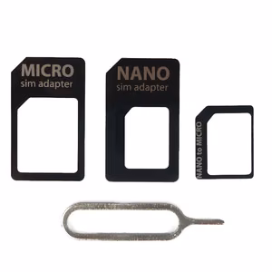NanoSIM ja MicroSIM kaardi adapterite komplekt