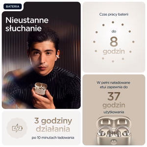 Motorola moto buds loop kõrvaklapid juhtmevabad kõrvale klammerduvad kõned/muusika/sport/igapäevane Bluetooth beež