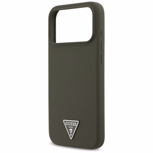 Guess silikoonist Triangle Logo MagSafe ümbris iPhone 17 Pro Max jaoks - roheline