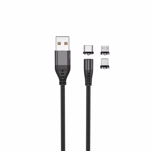 Maxlife MXUC-02 magnetic cable USB - Lightning + USB-C + microUSB 1,0 m 2A must nylon