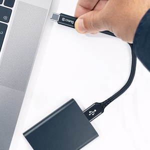 Crong Armor Link USB-A–USB-C kaabel, 25 cm, 60 W PD, 3 A, must
