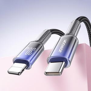 Joyroom S-A42 Crystal-Clear Series 30W USB-C - Lightning cable 1.2m - black