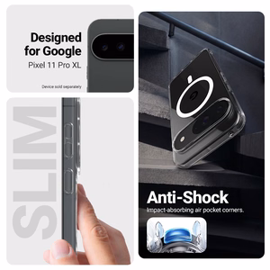 Crong Hybrid Clear Magnetic MagSafe ümbris Google Pixel 11 Pro XL-ile, läbipaistev