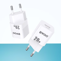 BWOO CDA156 PD seinalaadija 1x USB-C 1v USB 20W valge