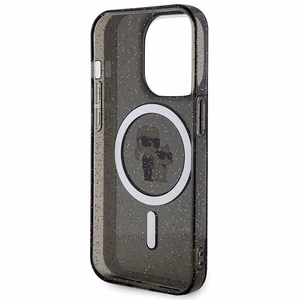 Karl Lagerfeld чехол для iPhone 15 Pro KLHMP15LHGKCNOK (Glitter + MAG) чёрный