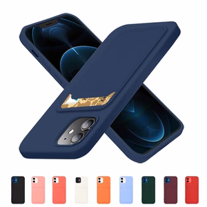 Kaardiümbris Silikoonist rahakott kaardipesaga dokumentide jaoks iPhone 12 Pro Max oranž