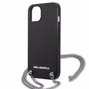 Karl Lagerfeld Leather Textured and Chain Ümbris jaoks iPhone 13 / 14 / 15 6.1" - must