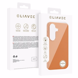 Liavec Silky ümbris metallist kaamera raamiga Samsung Galaxy S26 jaoks oranž