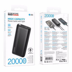 Borofone Power Bank 20000mAh BJ86 Victoria - 2xUSB - black