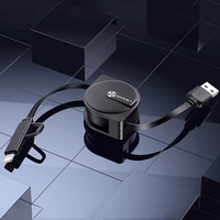 USAMS keritav kaabel U1 2in1 1m must (lightning/microUSB) SJ192USB01 (US-SJ192)
