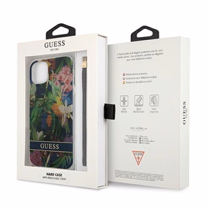 Guess GUHCP13SHFLSB iPhone 13 mini 5.4" синий/синий жёсткий чехол Flower Strap