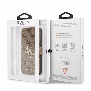 Guess GUBKP13X4GMGBR iPhone 13 Pro Max 6.7" pruun/pruun raamat 4G Suur metallist logo