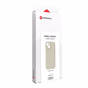 Case for iPhone 15 Forcell F-Protect Rubber Premium compatible with MagSafe antique white