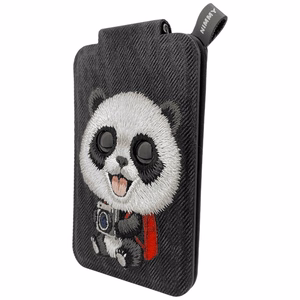 Nimmy New Big-Eye Cute Pets 2.0 Panda Magnetic Wallet with Phone Stand - Black
