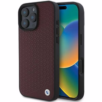 BMW Sign Leather Diamond Metal Logo MagSafe Ümbris jaoks iPhone 16 Pro Max - punane
