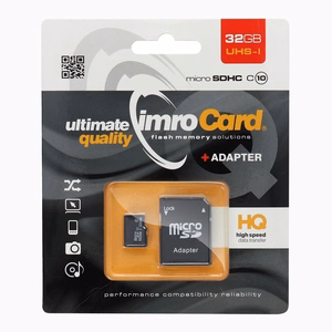 IMRO memory card microSD 32GB 100MB/s class 10 UHS I with adapter SD