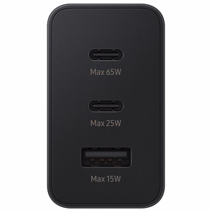 Samsung charger 2x USB Type C / USB PPS, Power Delivery PD 65W, QC 3.0, AFC, FCP black (EP-T6530NBEGEU)