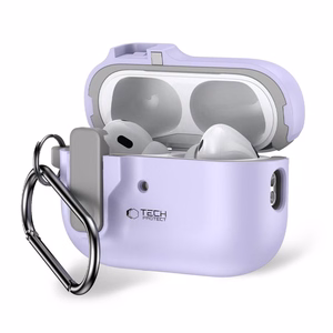 Tech-Protect Slim Hook Ümbris with Carabiner jaoks Apple AirPods Pro 1 / 2 - lilla