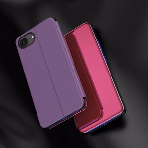Clear View Ümbris jaoks iPhone 16e Flip Cover - roosa