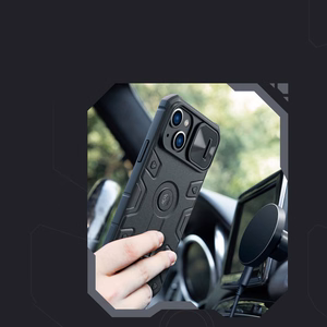 Nillkin CamShield Armor Pro magnetiline ümbris iPhone 14 Plus magnetiline MagSafe kaitsekate koos kaamerakaitsega Sinine