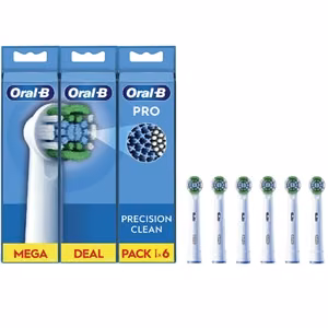 Oral-B Precision Clean EB20RX-6 vahetatavad hambaharjapead, 6 tk, valged