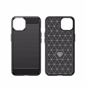 Carbon Case iPhone 14 Plus paindlik geeliga tagakate must
