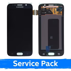 LCD Ekraan Ühildub Samsung G920 S6 Must (Service Pack)