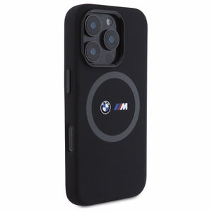 BMW M Silicone Printed Ring MagSafe Ümbris jaoks iPhone 16 Pro Max - must