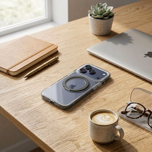 Case for iPhone 17 Frame Circle Stand compatible with MagSafe black