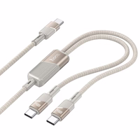 Kaabel 2in1 USB C to USB C / USB C Hoco 5A 100W 1,2 m U139 kuldne