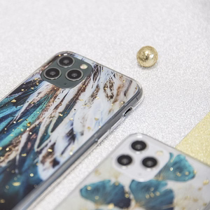 Kuldne Glam ümbris jaoks Samsung Galaxy A15 4G / A15 5G feathers