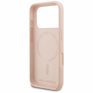 KARL LAGERFELD ümbris jaoks IPHONE 17 Pro Max compatible with MagSafe KLHMP17XSKIGROP (Silicone W/ KL Sketch & Logo) roosa