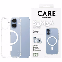 CARE by PanzerGlass Fashionable Samba Ümbris w. Valge MagSafe jaoks iPhone 17 - Läbipaistev