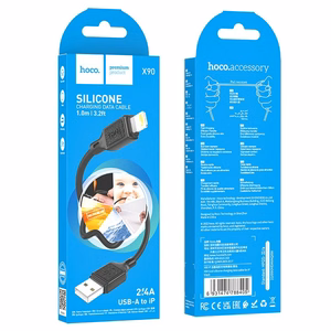 Кабель USB A to Lightning Hoco 2,4A 1 м X90 чёрный